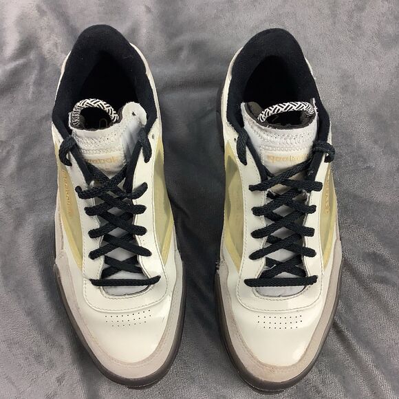 Reebok Cardi B Club C Sneaker Shoes Women's 9.5 Gray Black Gold - Picture 3 of 11